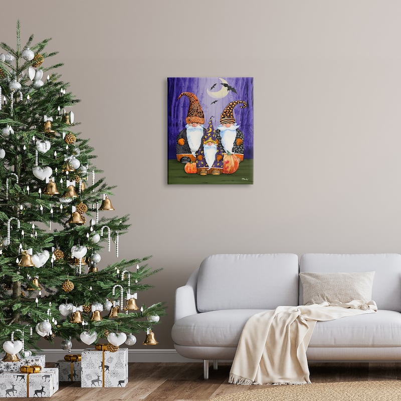 Stupell Three Halloween Gnomes Canvas Wall Art Design by Paul Brent