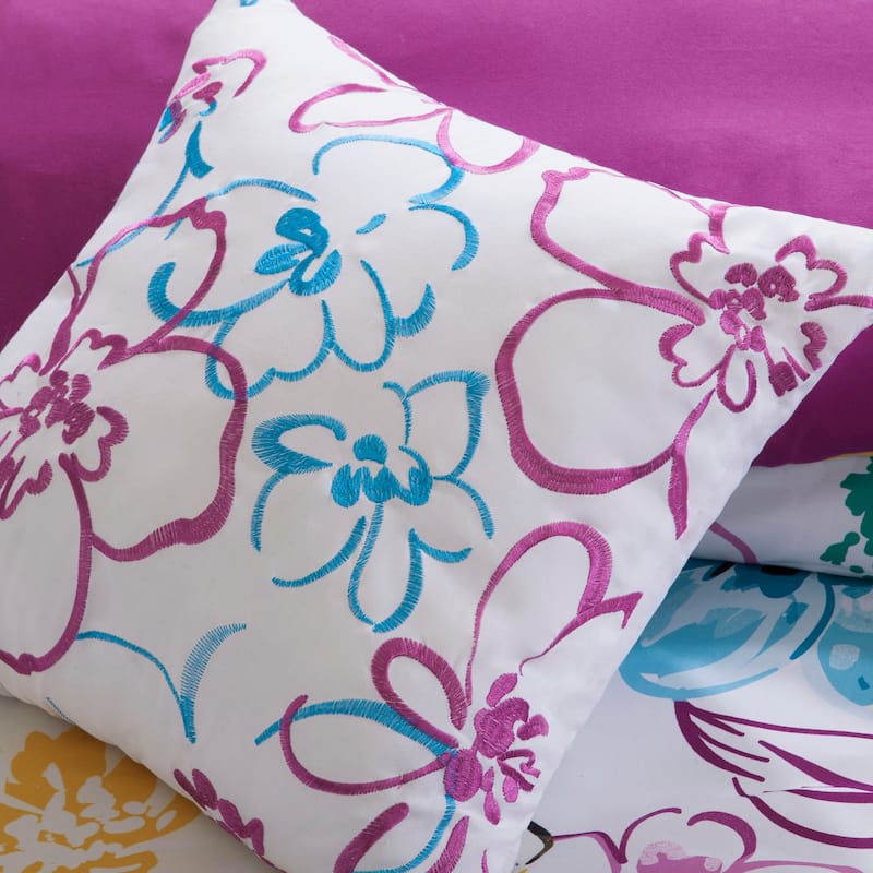 Ashley Floral Microfiber Comforter Set by Intelligent Design