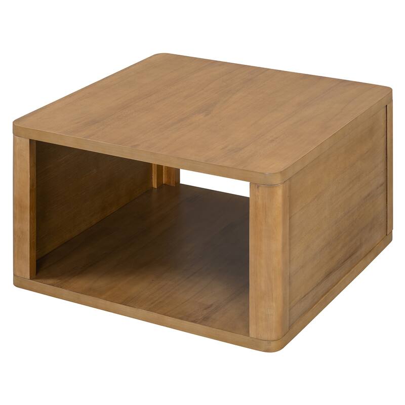 30.8" MDF Coffee Table with Half-Open Storage