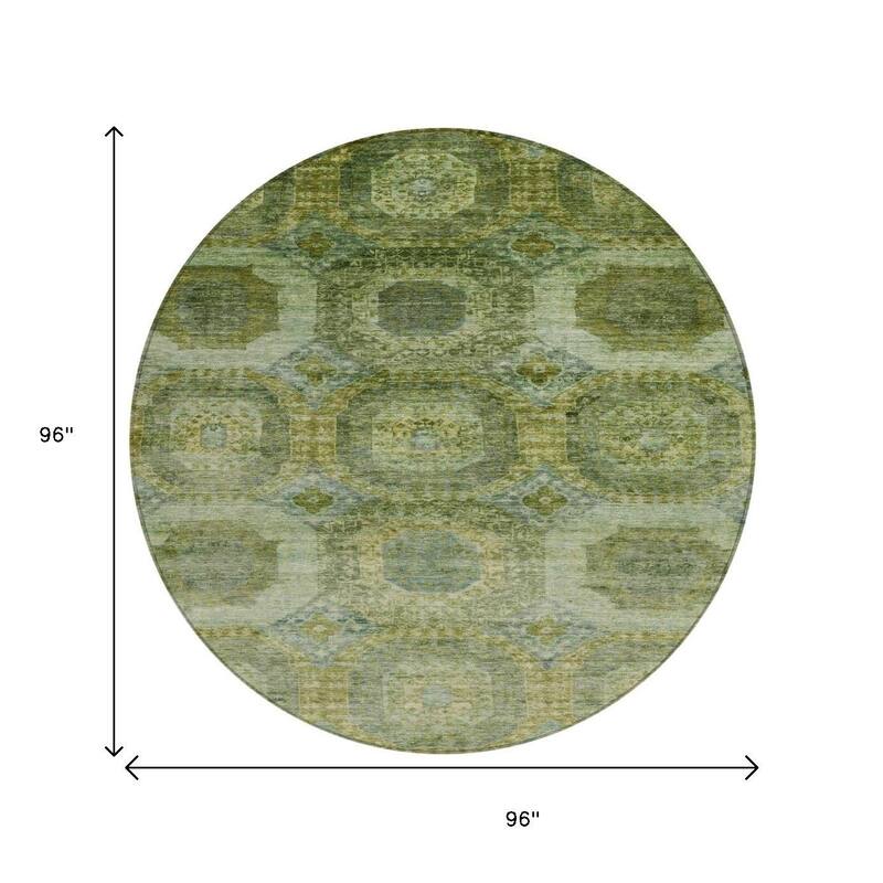 HomeRoots Medallion Transitional Rectangle Outdoor Rug