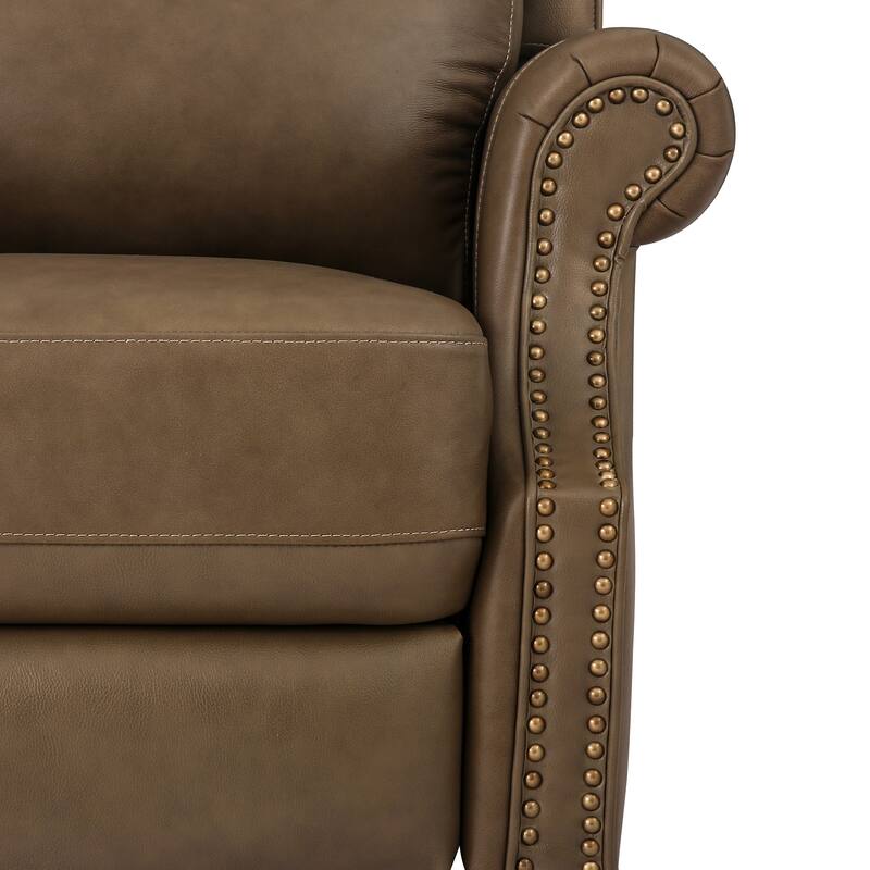 Push Back Genuine Leather Recliner Chair,Modern Recliner Sofa With Adjustable Backrest And Single Chair For Living Room