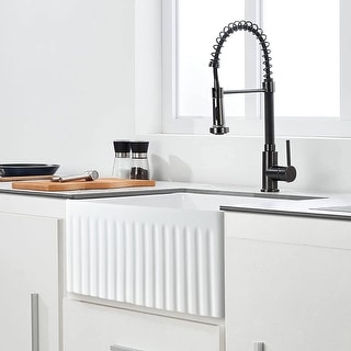 Vanityfair 33" L X 20" W Fireclay Single Basin Farmhouse Kitchen Sink with Accessories