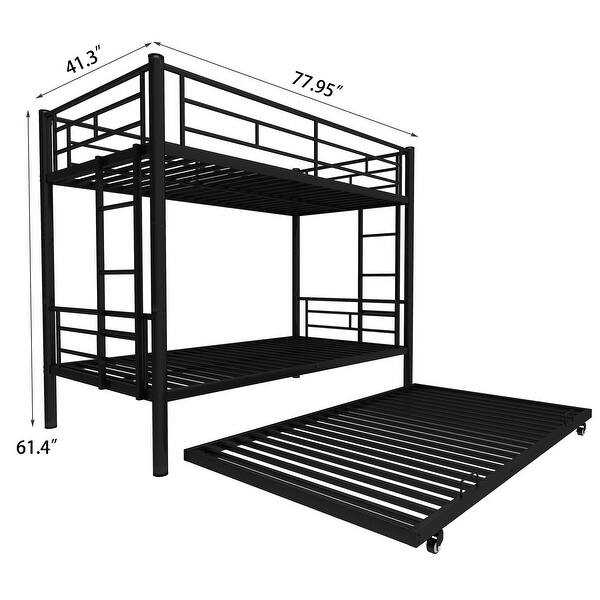 Heavy-Duty Twin Over Twin Bunk Bed with Safety Guardrails