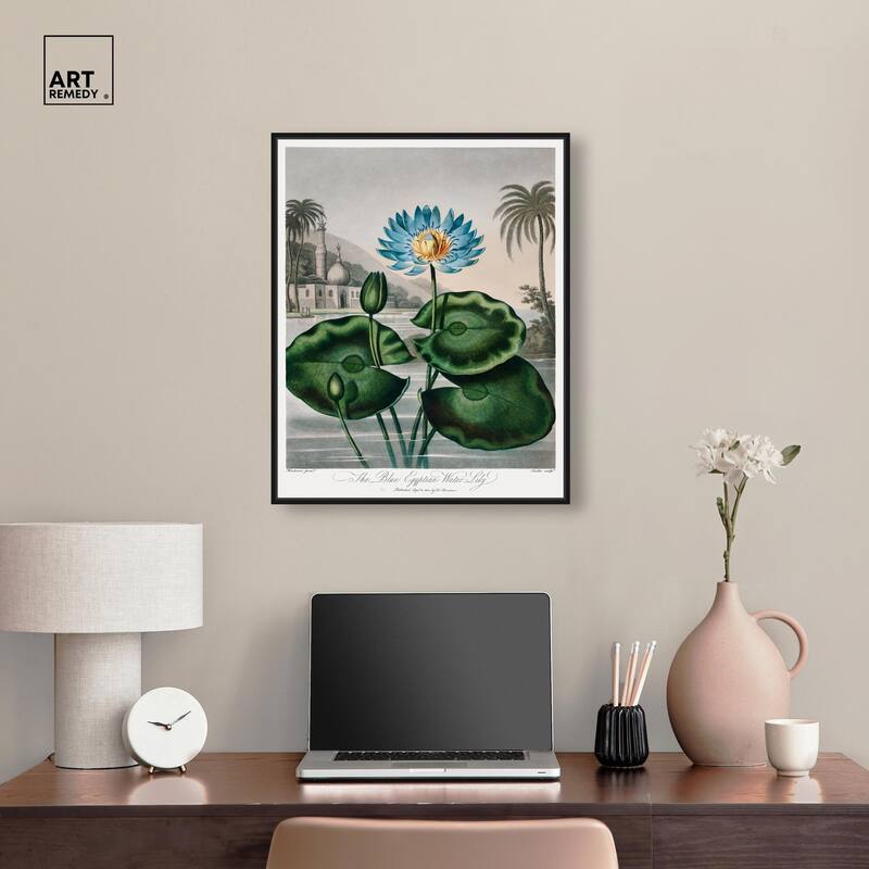 Blue Egyptian Water-Lily Canvas by Art Remedy
