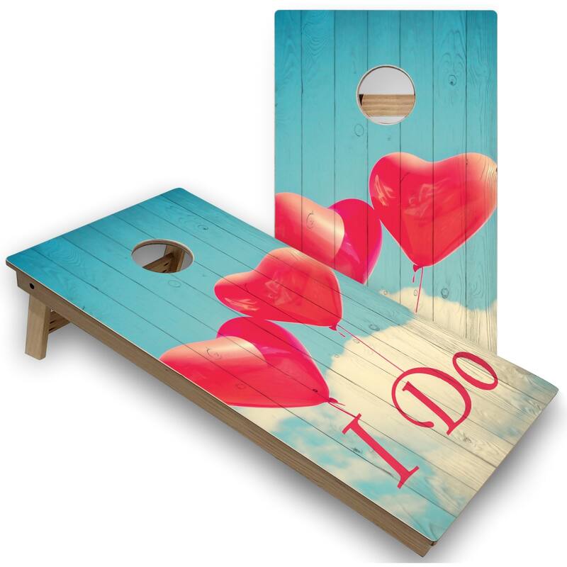 I Do Cornhole Boards with Case & Lights - 16 Years and Up
