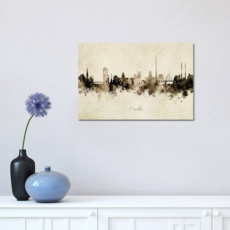 iCanvas "Dublin Ireland Skyline" by Michael Tompsett Canvas Print - 12x18x1.5