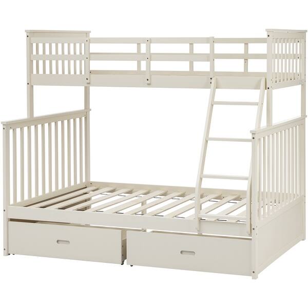 slide 2 of 14, Twin over Twin House Bunk Bed With Shelves And Drawers Cream
