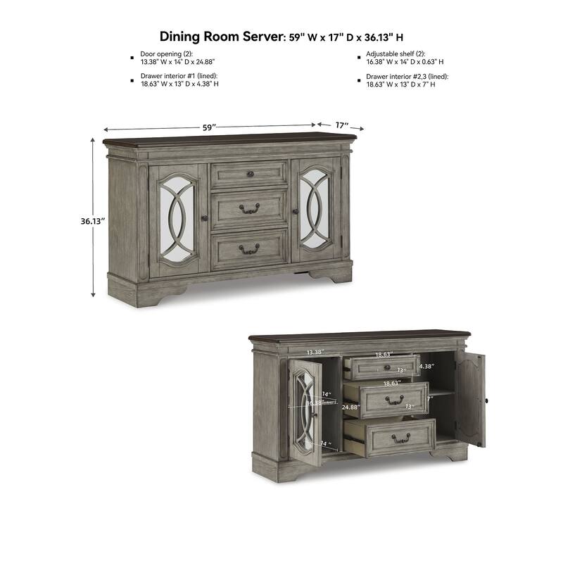 Ashley Furniture Lodenbay Two-tone Dining Room Server - 59"W x 17"D x 37"H