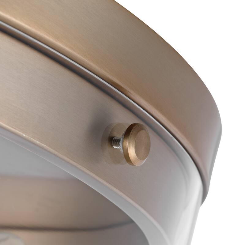Intersection - Large Flush Mount Fixture - Burnished Brass with Clear Glass