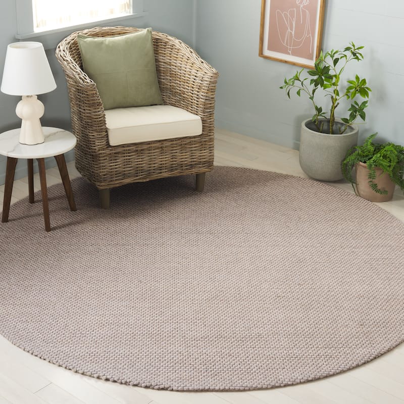 SAFAVIEH Handmade Natura Gerrita Wool Area Rug - 7' Round - Beige