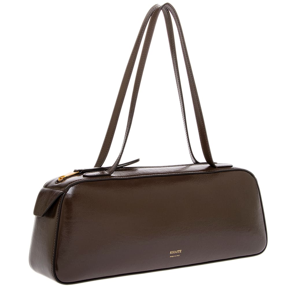 Khaite Simona Shoulder Bag in Crackle Patent Leather