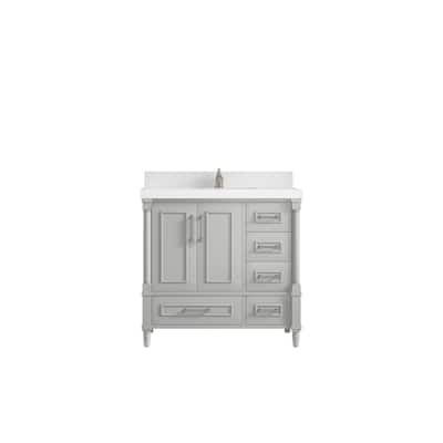 Willow Collections 36 in. W x 22 in. D Aberdeen Center Sink Left Bathroom Vanity with Countertop