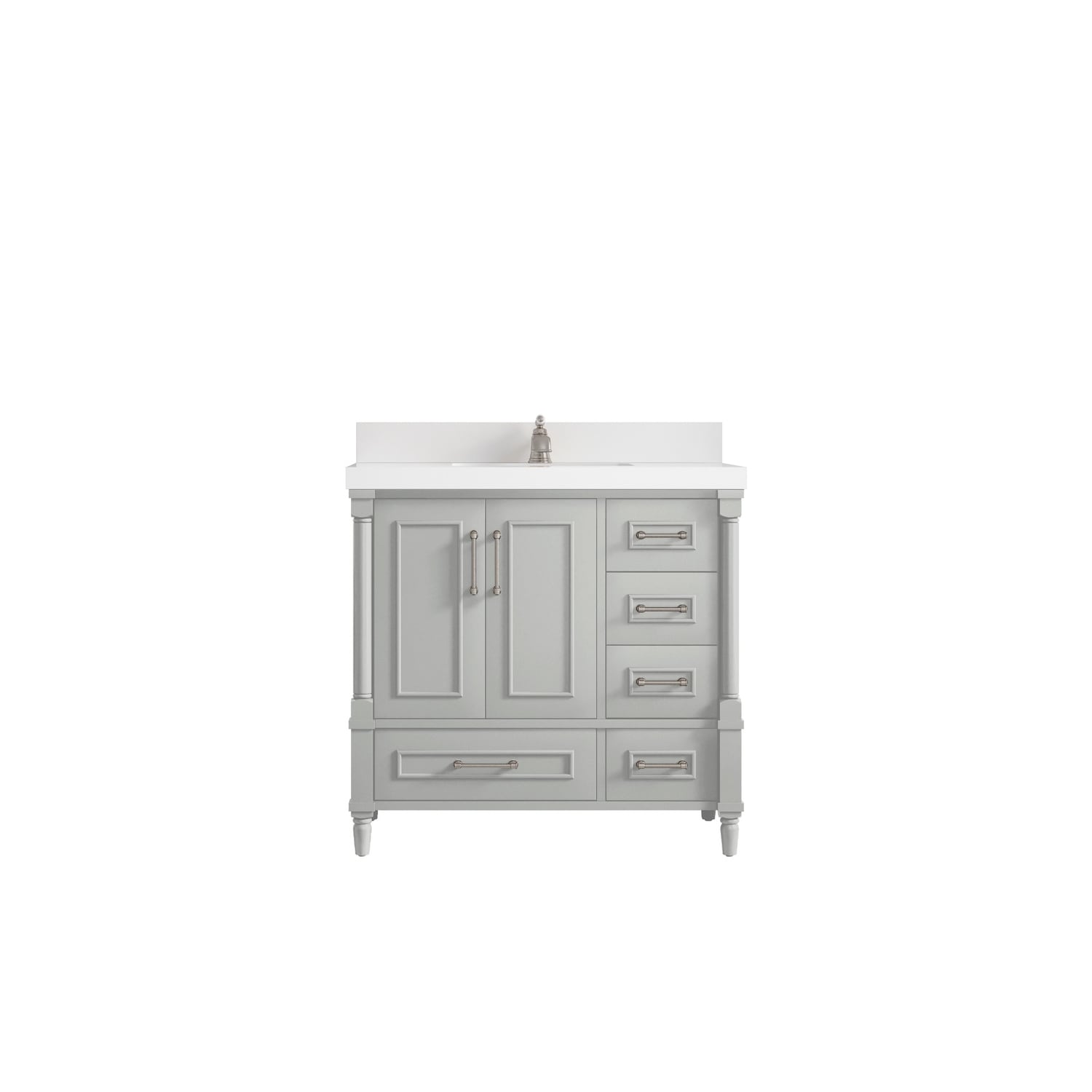 Willow Collections 36 in. W x 22 in. D Aberdeen Center Sink Left Bathroom Vanity with Countertop