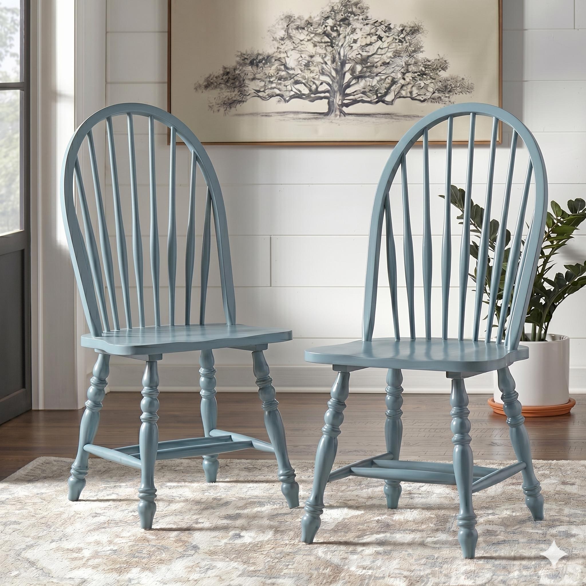 Lifestorey Kingsley Oversized Solid Wood Windsor Dining Chair - On