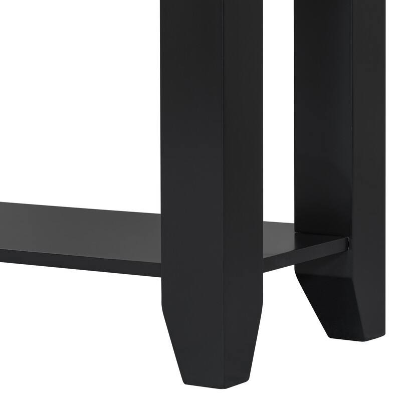 55.4" Modern Entryway Console Table with Three Storage Drawers,Sideboard with Poplar Legs and Metal Handles