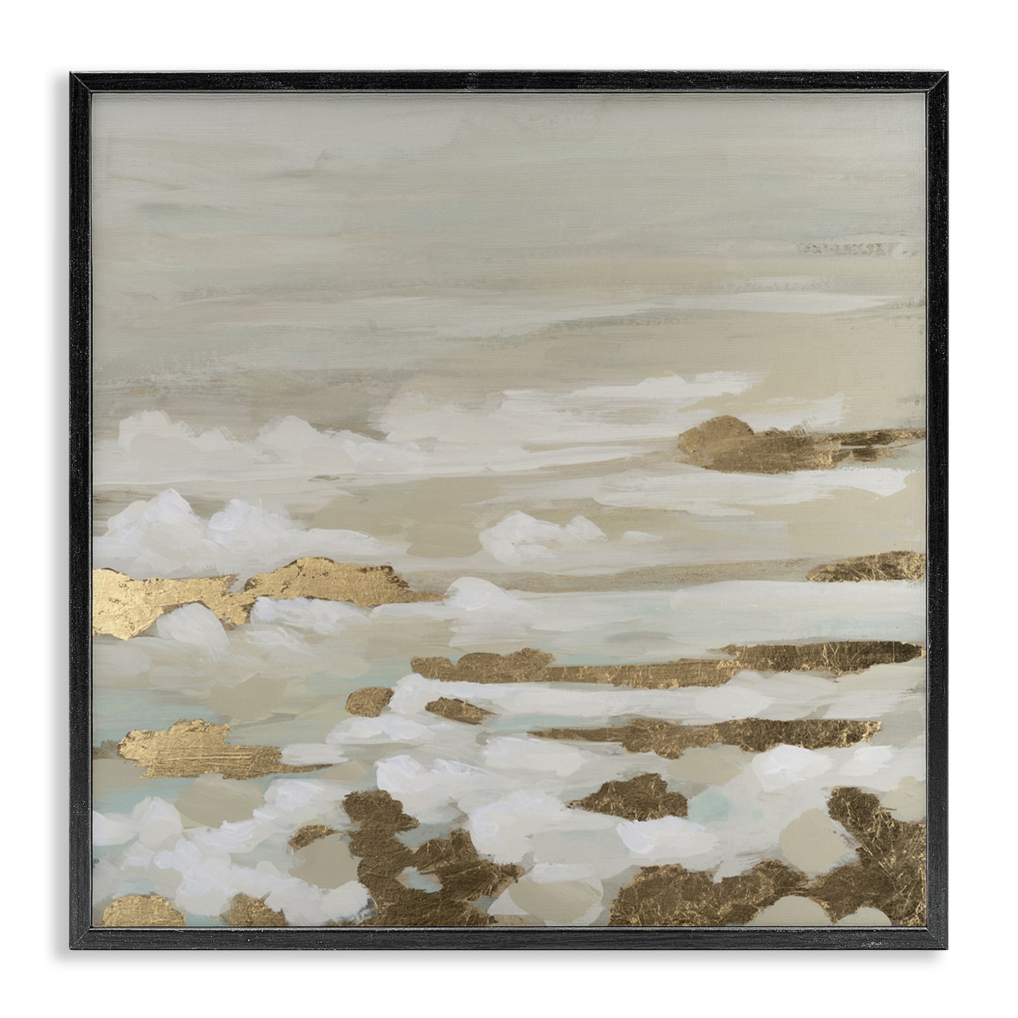 Stupell Gilded Surf Abstract Waves Framed Giclee Art Design By June Erica Vess