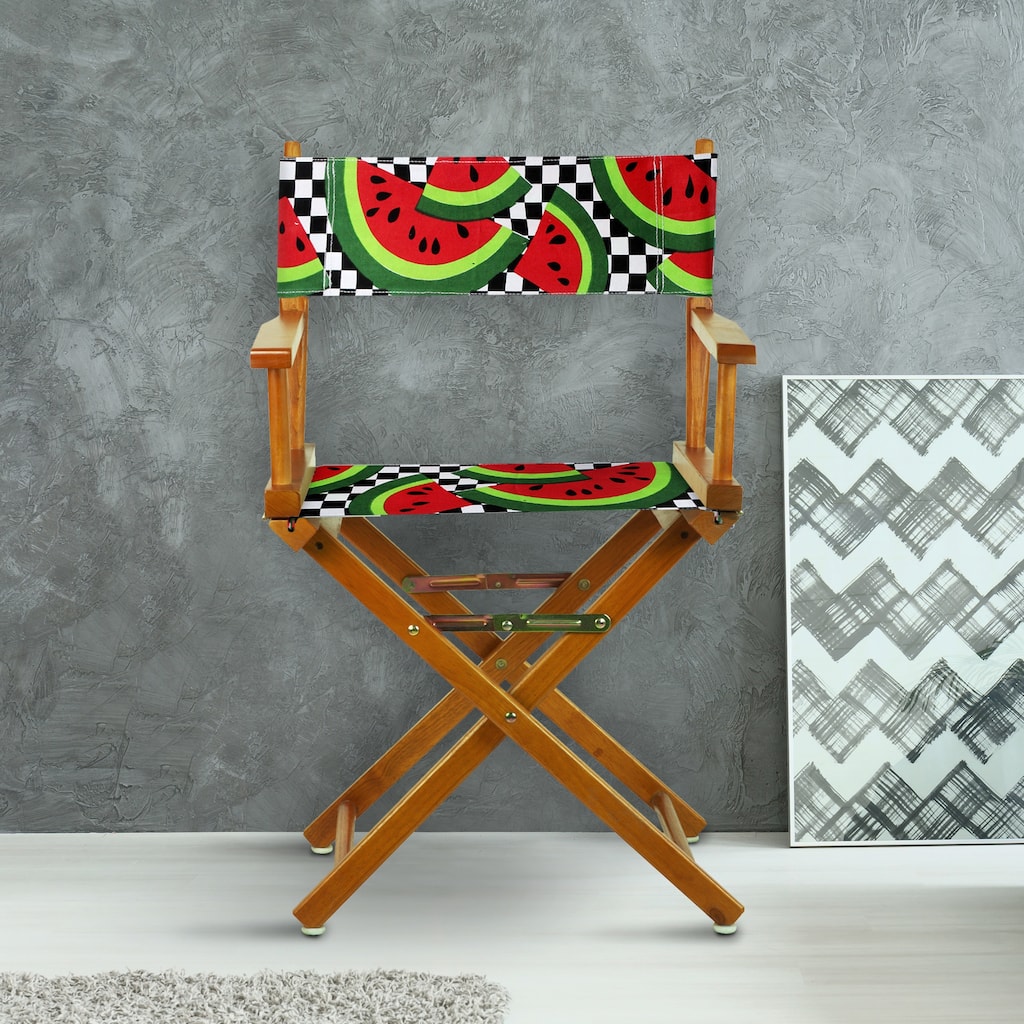 18" Director's Chair Honey Oak Frame-Watermelon Slices - 21.75"W x 17"D x 33.75"H