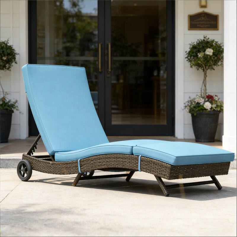 GDFStudio - Henriksen Outdoor Wicker Chaise Lounge with Adjustable Reclining Comfort Design - Chaise Lounge