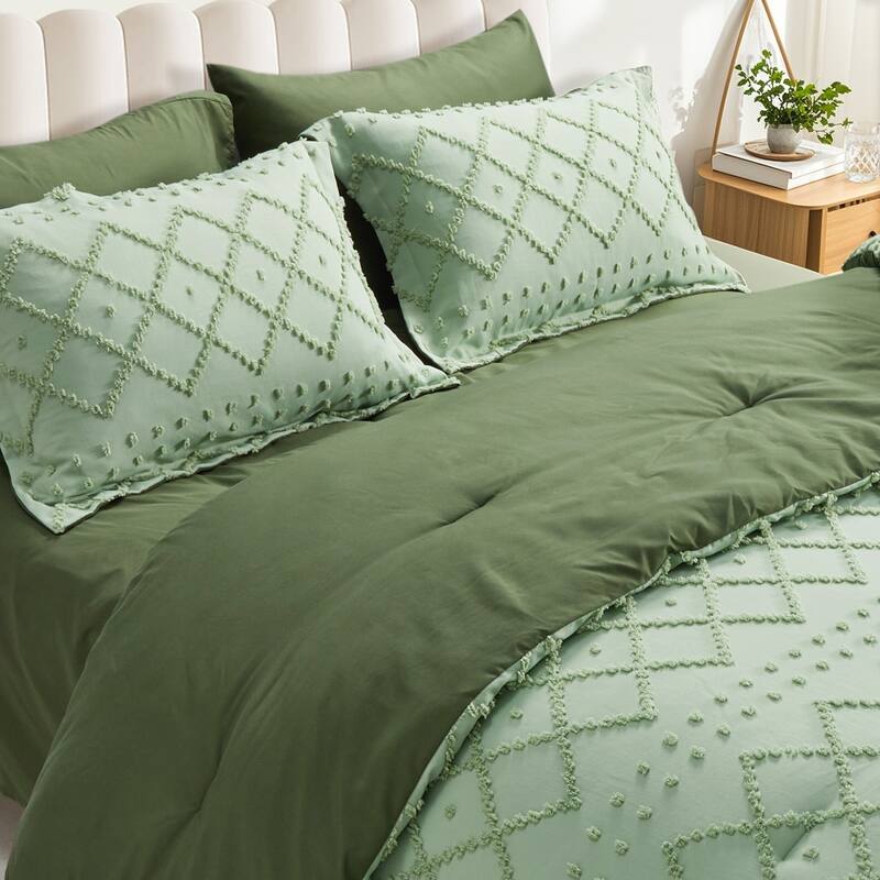 Set of 5/7 Pieces Brushed Comforter Set, Bed-in-a-Bag