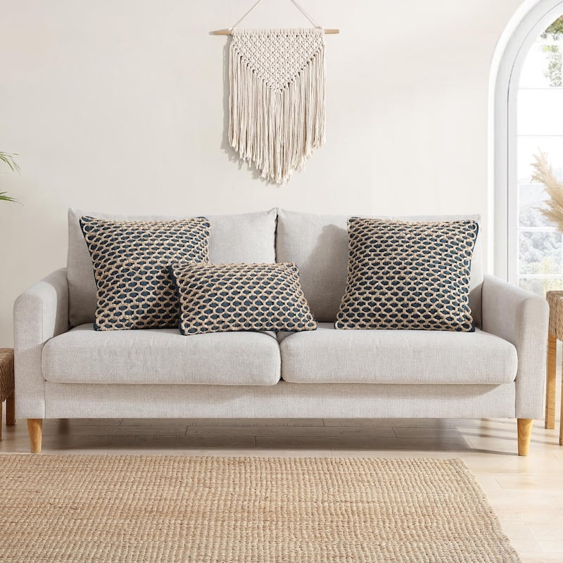 Boho Living Jada Braided Cotton/Jute Throw Pillow Covers