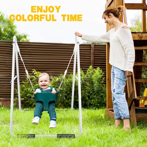 slide 2 of 7, Toddler Swing with Stand, Swing Set for Toddler Baby