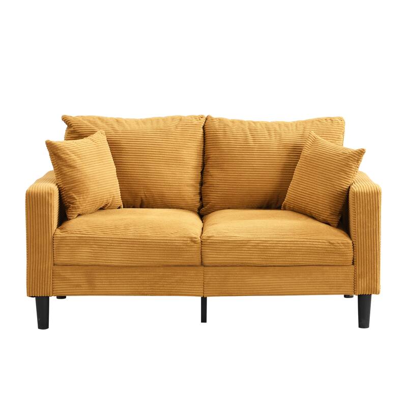 Resilience Loveseat Sofa, Wooden Frame 2 Seat Sofa - Orange