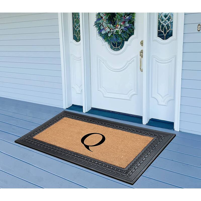 A1HC Rubber and Coir, 24" X 39" Heavy Duty Outdoor Monogrammed Doormat