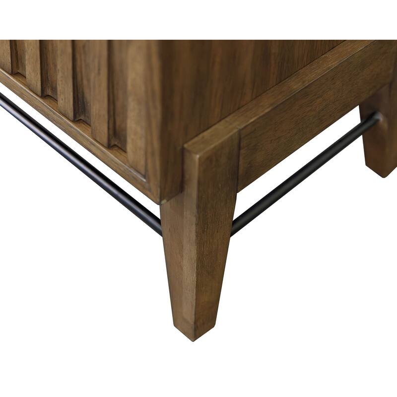 81 " Mid-century Modern Fireplace Console, Entertainment Storage, TV Stand, Fully Assembed, Brown
