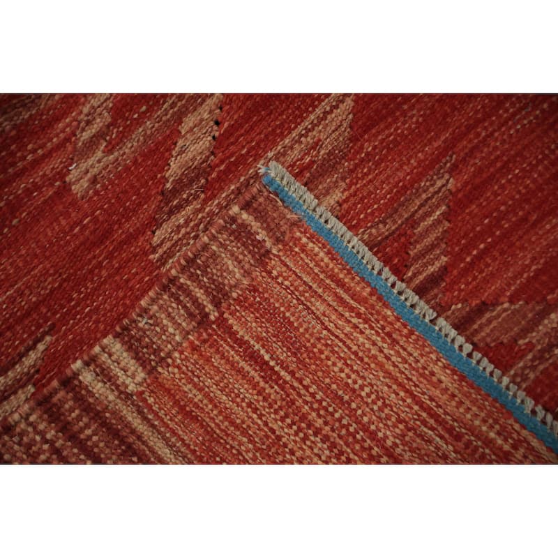 Hand Woven Oriental 100% Wool Carpet Southwestern Modern Navy Blue & Blues Kilim Area Rug - 10' 1'' X 8' 0''