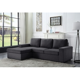 Copper Grove Conflans Dark Grey Linen Sofa And Reversible Chaise Overstock 28290598