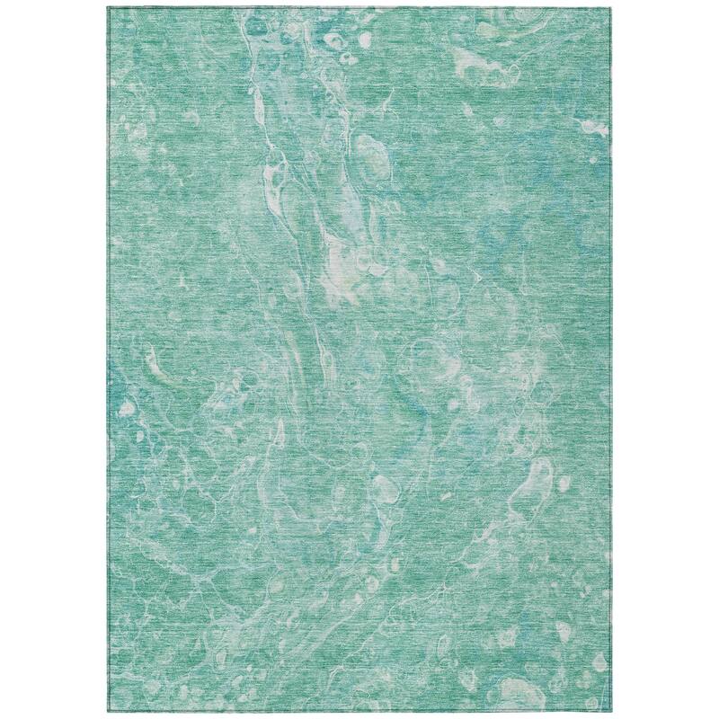 Machine Washable Indoor/ Outdoor Chantille Abstract Watercolor Rug