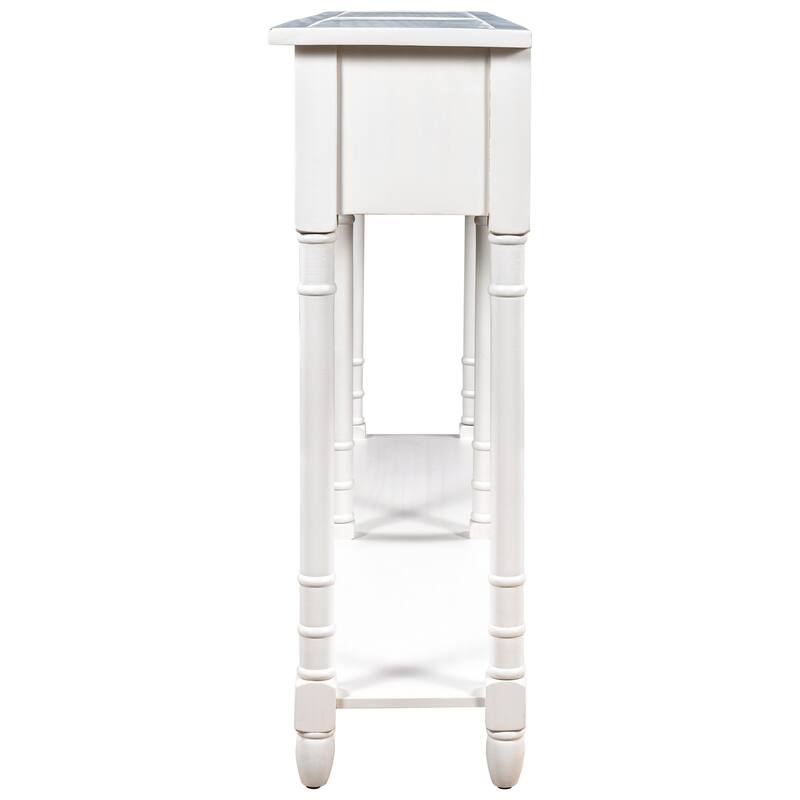 Console Table Sofa Table with 2-Drawers and Bottom Shelf