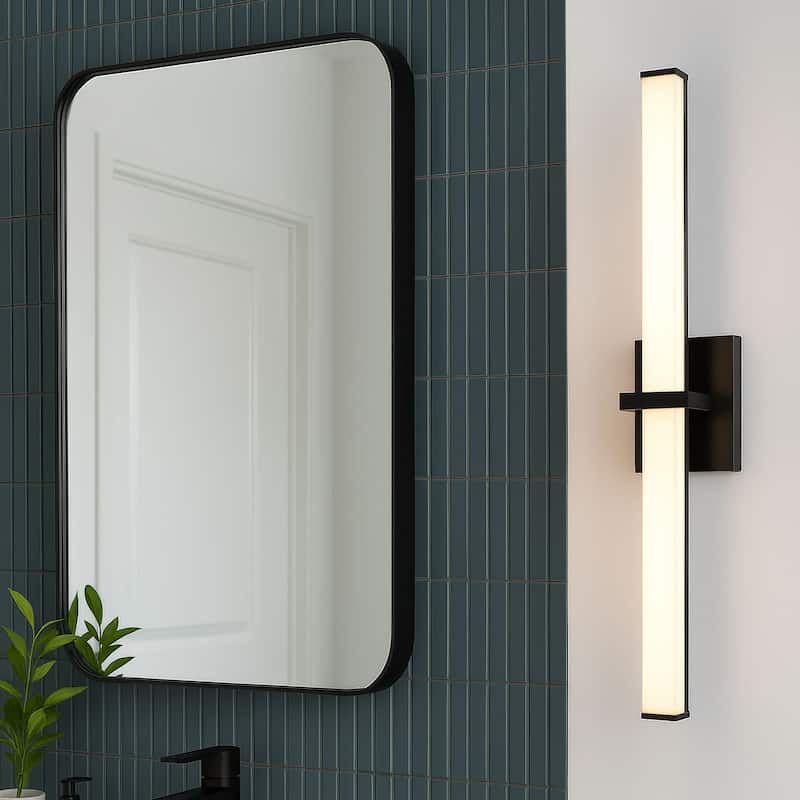 Elon 30" LED Bath Bar in Matte Black with Opal Glass