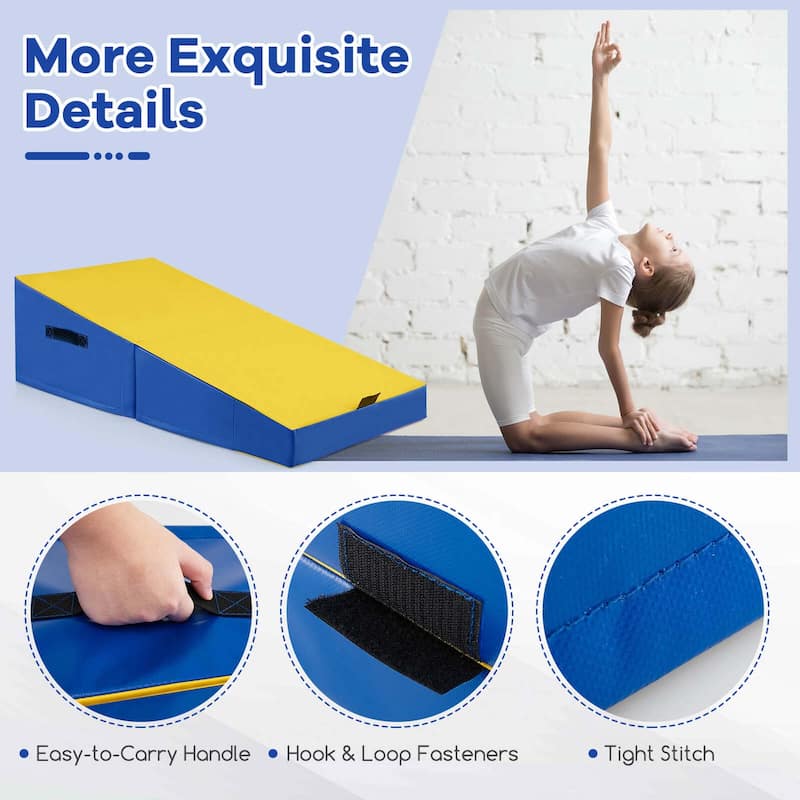 Gymnastics Mat Folding Incline Yoga Mat w/ EPE Foam