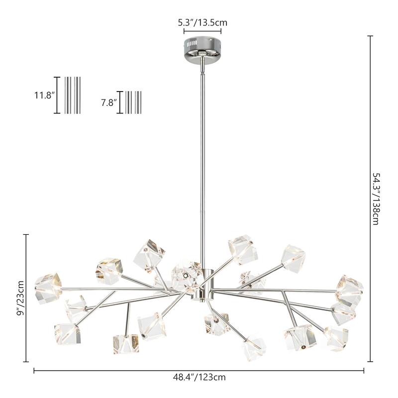 Black or Gold Big Large Modern Sputnik Crystal Chandelier for Living/ Dining Room/ Bedroom/ Foyer/ Kitchen