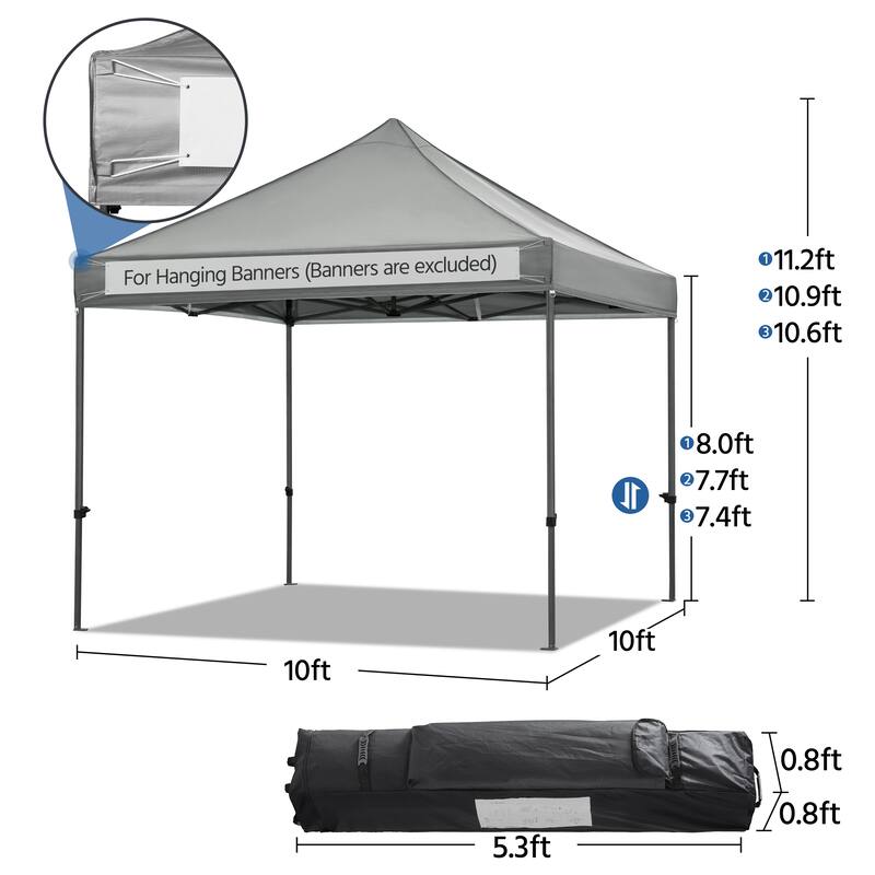 Yaheetech Adjustable Commercial Pop-up Canopy with Wheeled Carry Bag