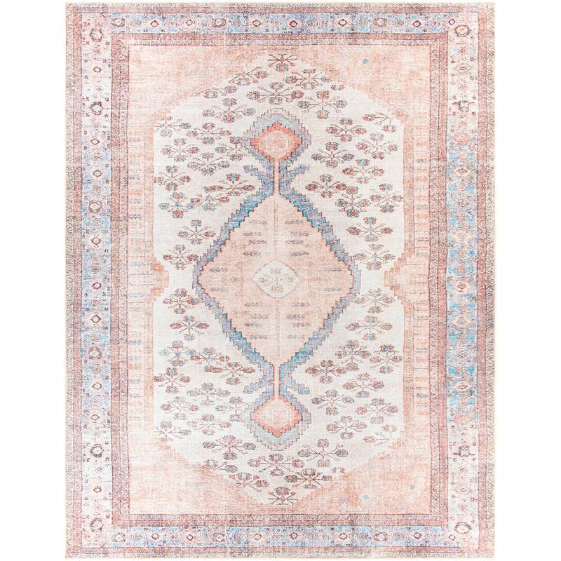 Livabliss Vintage Amelie Medallion Washable Area Rug