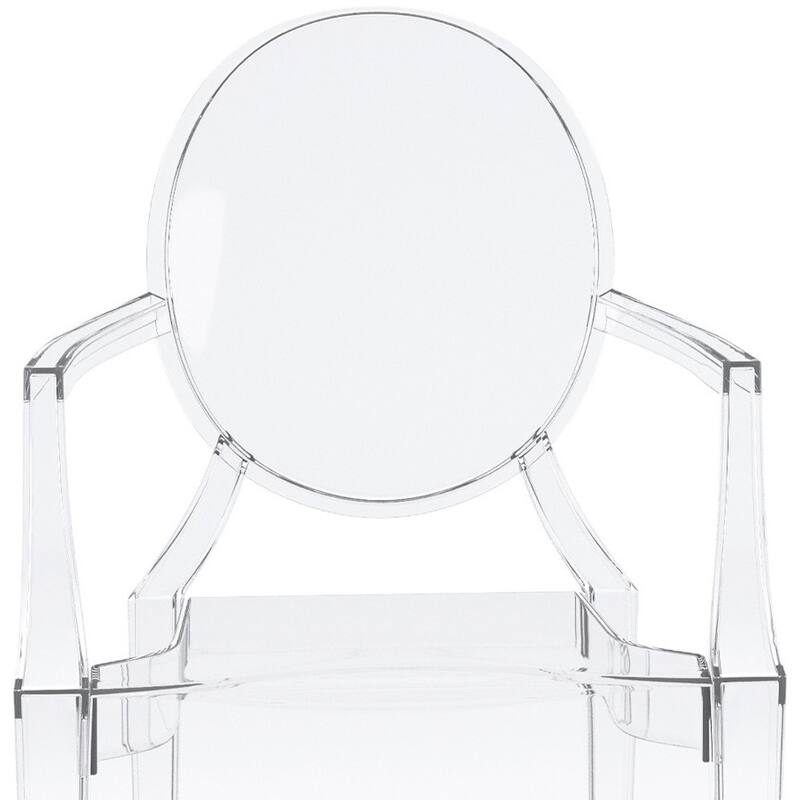 HomeRoots Clear Acrylic King Louis Back Dining Arm Chair