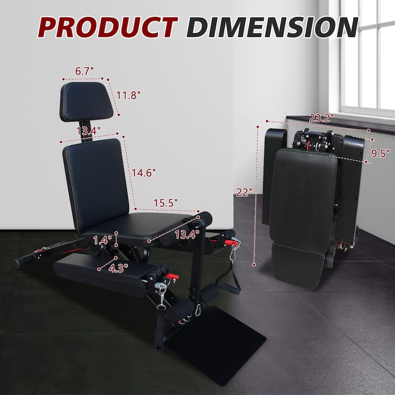 Multifunctional Adjustable Folding Weight Bench Home Gym Exercise Bench Flat Bench Deadlift Board Bench Press Chair
