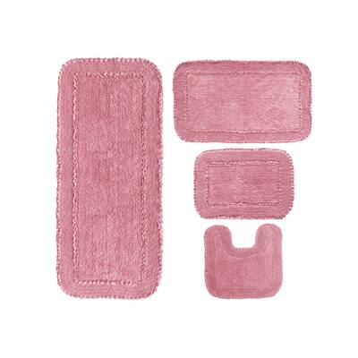 Radiant Collection Absorbent Cotton 4 Piece Set Machine Washable Bath Rug