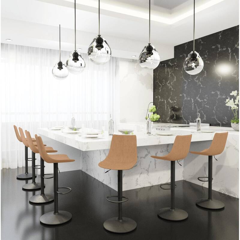 Tilbury Mid-Century Swivel Adjustable Bar Stools by LeisureMod - 32.2