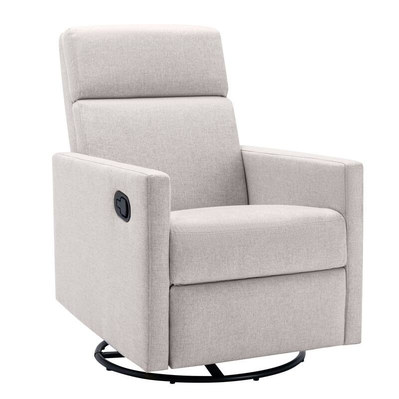 Swivel Gliders Chairs Upholstered Recliners Chair Modern Tilt Rocking Chair for Nursery Chairs with Adjustable Headrest Footrest
