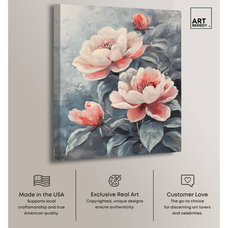 Blush Peony Canvas by Art Remedy, Gallery Wrapped