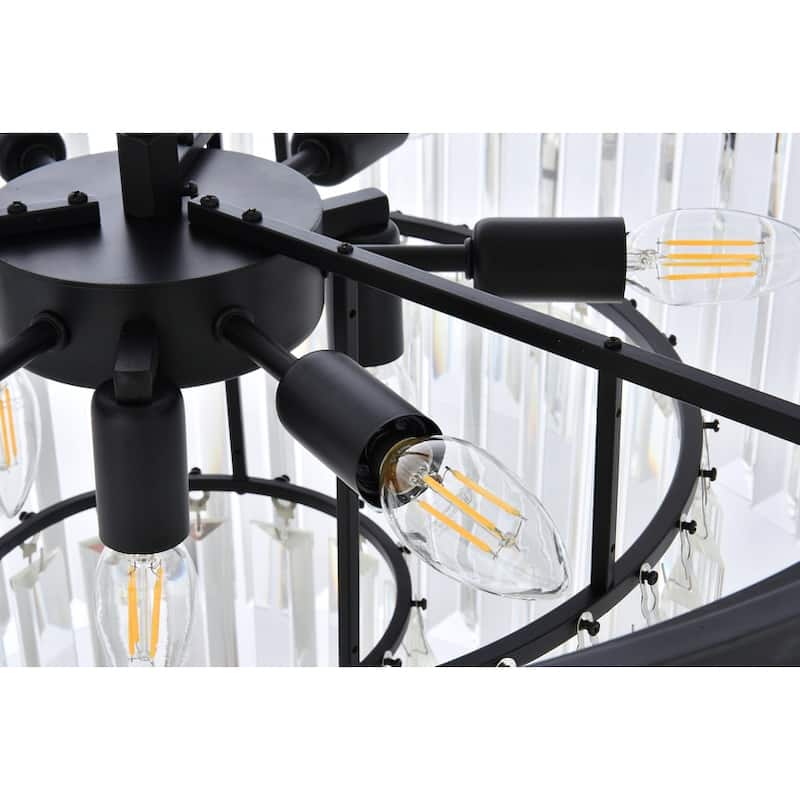 Royce Edge 9-Light Matte Black Chandelier
