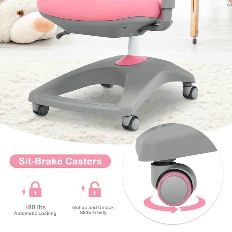 Gymax Kids Desk Study Chair Adjustable Height Depth w/ Sit-Brake - See Details