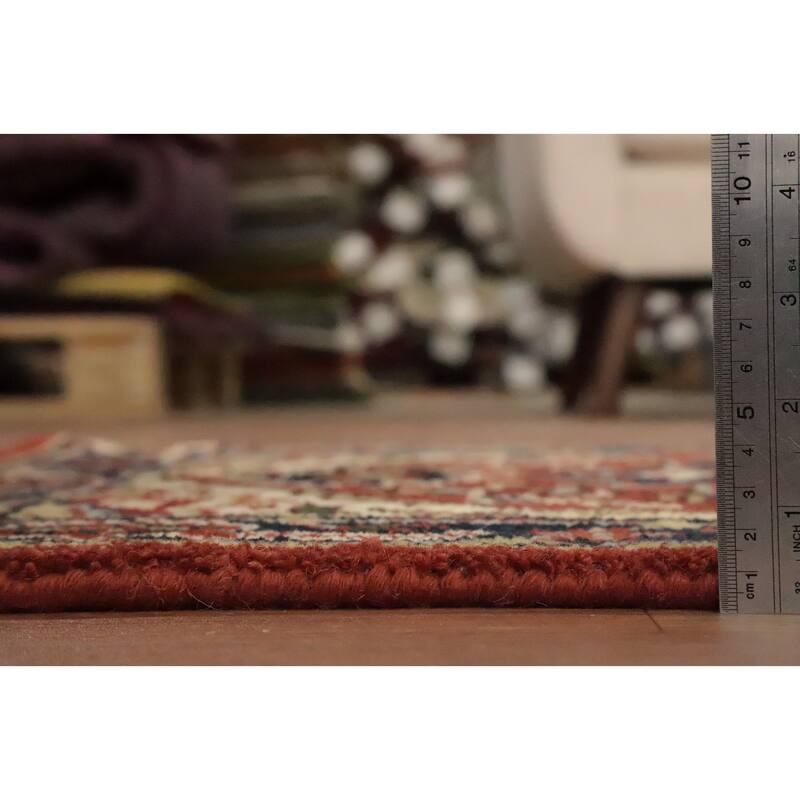 Hand Knotted Oriental 100% Wool Carpet Traditional Medallion Oranges & Rust Heriz (serapi) Area Rug - 3' 0'' X 2' 0''