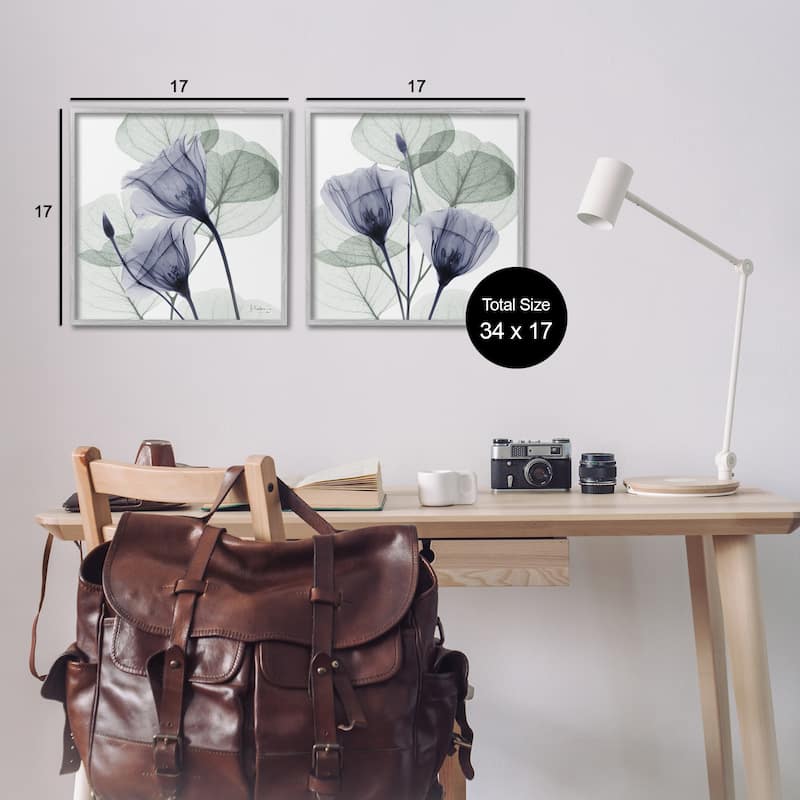 Stupell Fading Florals & Herbs Framed Giclee Art Design By Albert Koetsier (Set of 2)