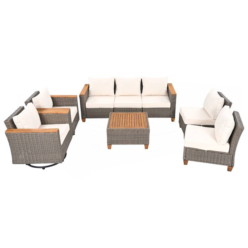 8-Piece Wicker Outdoor Patio Furniture Set