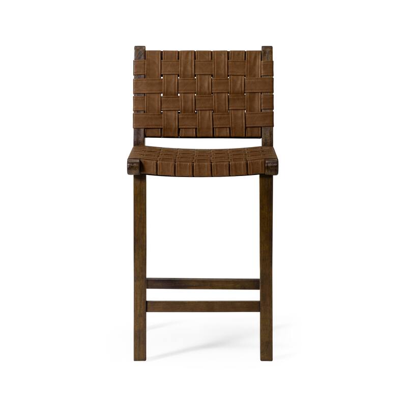 Maven Lane Noah Kitchen Dining Stool with Vegan Leather
