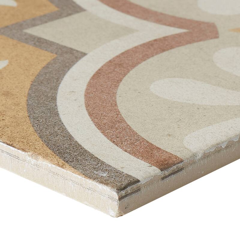 Porcelain Cement Look 8 x 8 inch Warm Blend Decorative Tile in Grande Fiore